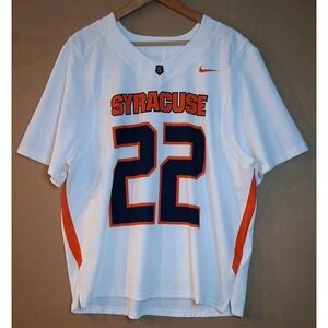 Nike Syracuse Orange Untouchable Lacrosse Jersey #22 Men's L White Dri Fit